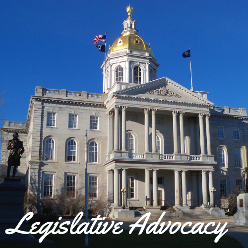 NH Capitol Building with the words legislative advocacy