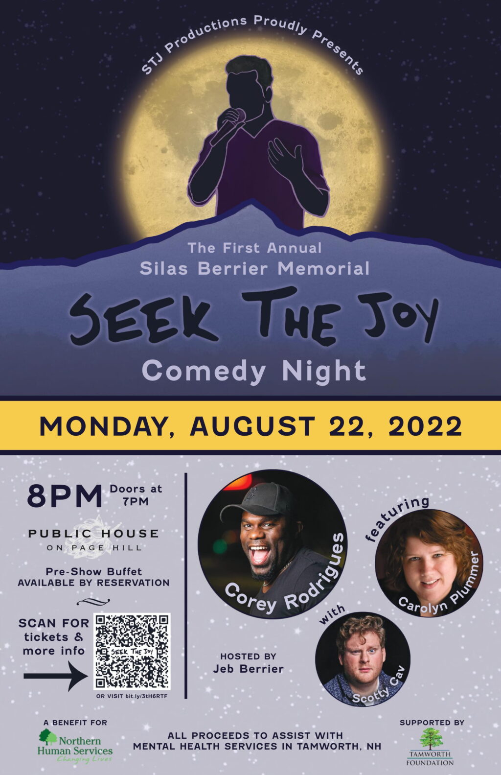 Seek the Joy Comedy Night Fundraiser August 22